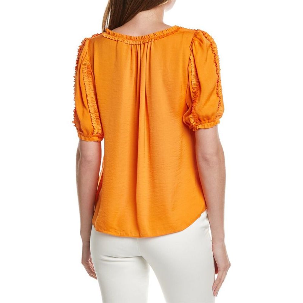 T Tahari Airflow Ruffle Blouse - Picture 2 of 3
